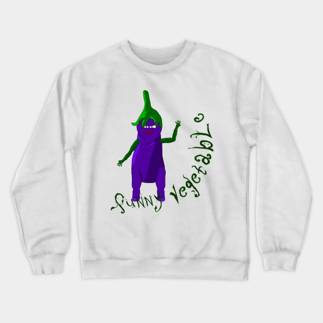 eggplant-funny vegetable Crewneck Sweatshirt by Lucifier13